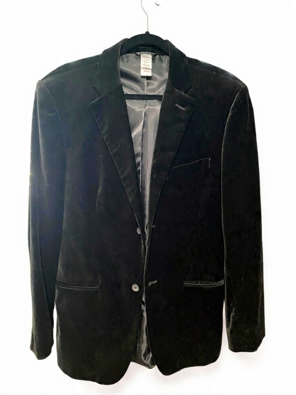 Claiborne Luxe Black Velvet Blazer Sport Coat Jacket | Formal Event | Size Lrg